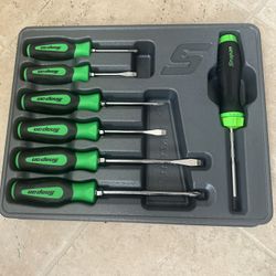 Snap On Tools 7pc Green Soft grip Screwdriver Set