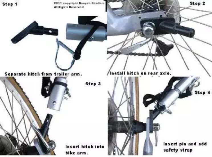 Booyah Large Pet Bike Trailer Dog Stroller & Jogger with Shocks MB