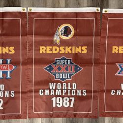 Washington Redskins Commanders Super Bowl Championship Banners 2x3 Ft Flag