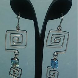 925 wire BOHO dangle earrings 