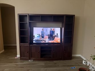 Entertainment center wood furniture living room