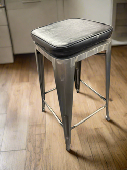 Leather Top and Metal Stools (SET OF 4)