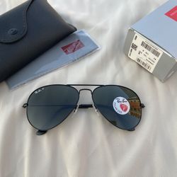 Aviator 3025 Black Polarized Lenses Unisex Sunglasses 