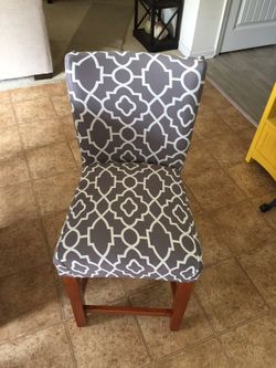 Grey and white Parson Chair Covers