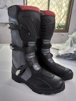 Motorcycle boot racing track technical microfiber leather material