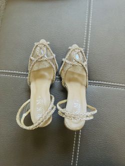 Gold R.K.M Heels with Rhinestones – Size 8