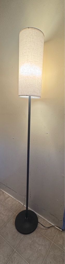Floor Lamp with Cylinder Linen Shade