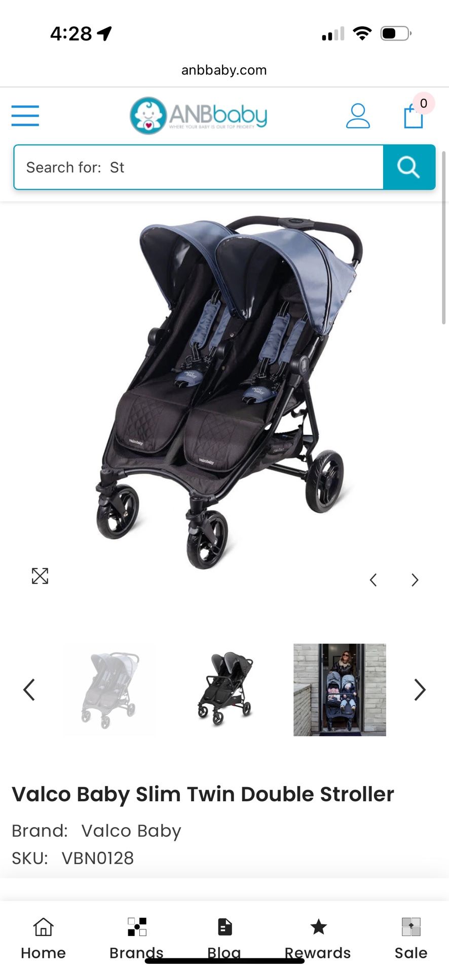 Valco Slim Twin Double Stroller