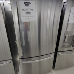Only $1148! GE 24.8 Cu Ft Bottom Freezer Refrigerator, Standard Depth, ENERGY STAR