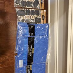 Party Supplies For Boys 4 Table Skirts And 2 Pack Chalkboard Clip