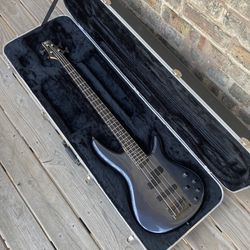 Electric Bass Guitar With Hard Case