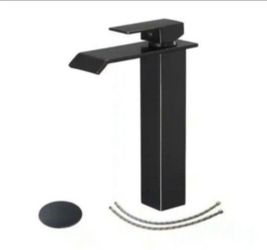 BWE Waterfall Single Hole Single Handle Bathroom Vessel Sink Faucet With Pop-up Drain Assembly in Oil Rubbed Bronze