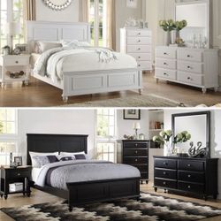 4- Pc Bedroom set Dresser,Mirror  Nightstand (1) Queen size bed frame  Not including Mattress and Box Sp