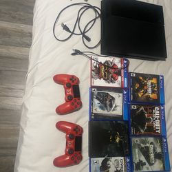 PlayStation 4 With Controllers And Games