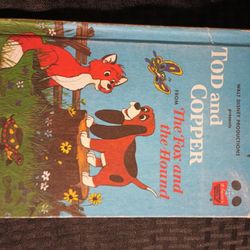 Walt Disney Original Collectible Todd And Copper From "The Fox And The Hound" Kids Book 1981