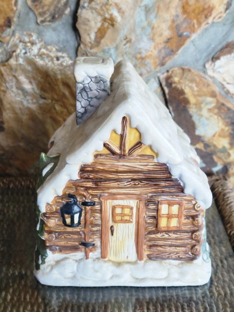 Log Cabin Cookie Jar