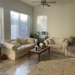 Couch, Chair And Half And Ottoman