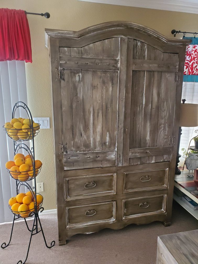 Unique solid wood storage cabinet