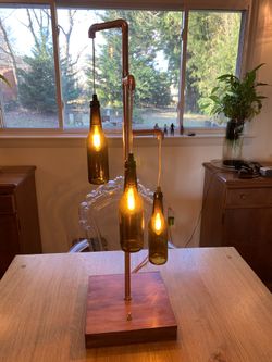 Copper and Glass Beer Lamp