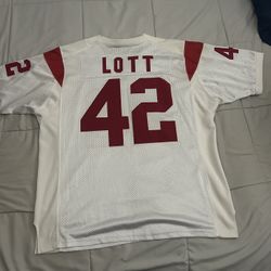  Size 48 :USC Trojans football jersey with the name "LOTT" and number "42", 