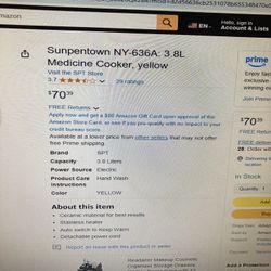 SUNPENTOWN 3.8 Liter Electric Ceramic Tea Pot Herbal Etc 