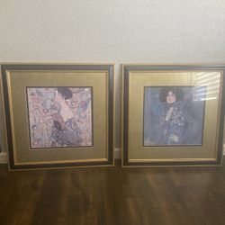 Gustav Klimt Framed Art Prints, Set of 2 Paintings