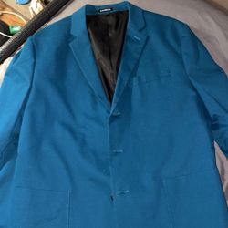 Men’s Express Blue Suit Jacket 46R Slim Fit