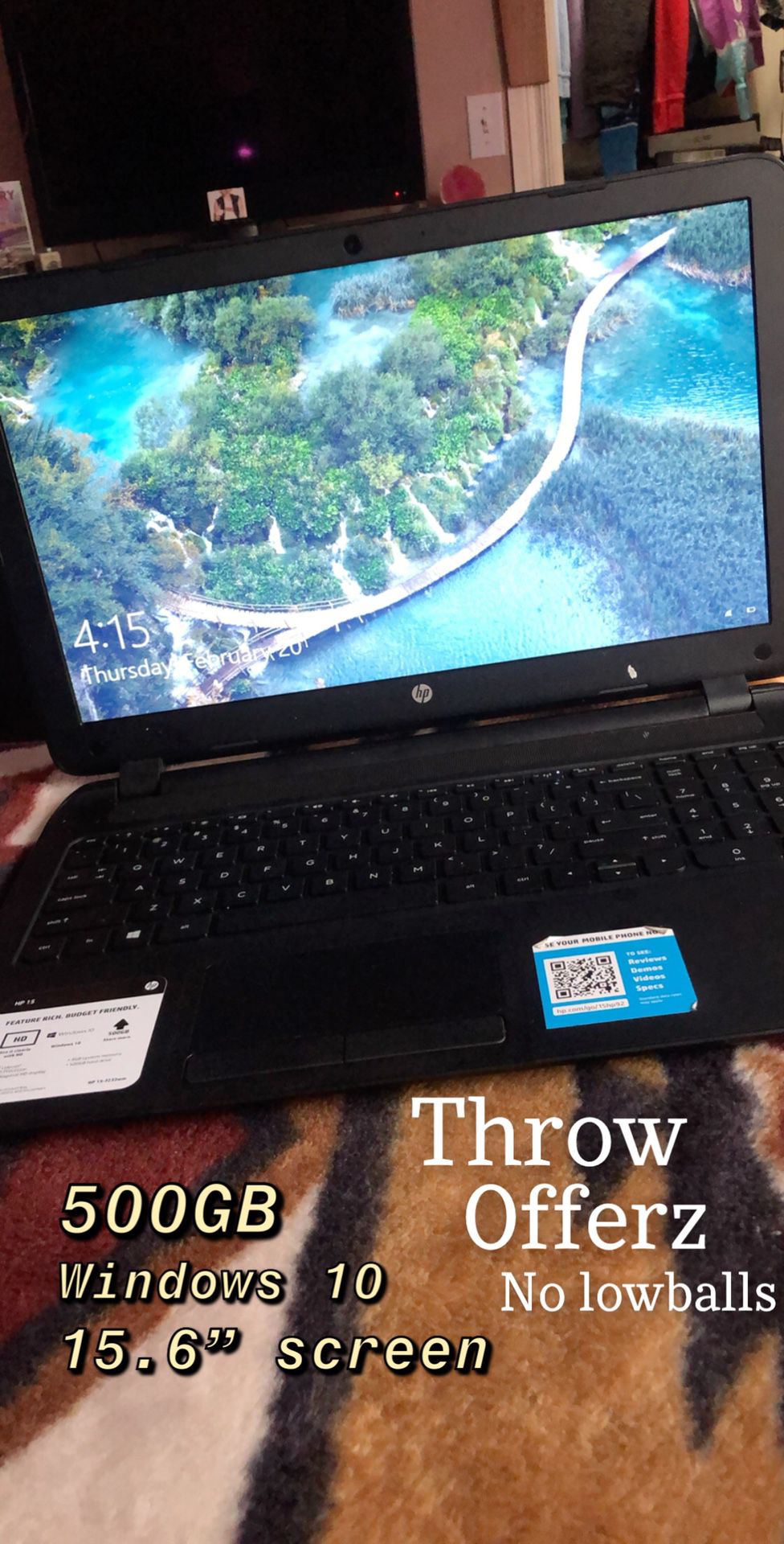 HP 15 laptop windows 10 500GB