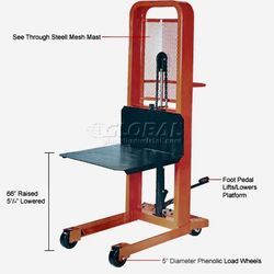 PrestoLifts™ Hydraulic Stacker Lift Truck M166 1000 Lb. with Platform Model #: WB176752 MPN #: M166   This lift is designed to handle all types of lif