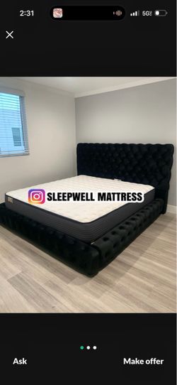 New king bed frame with mattress