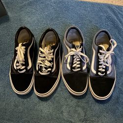two old school vans sizes (9.5 and 10)