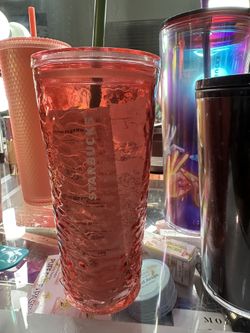 Pink glass Starbucks cup
