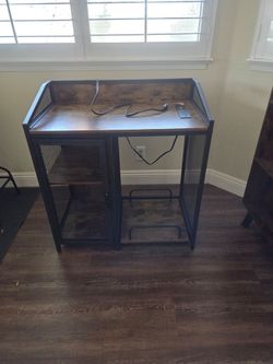 Office cabinet with printer stand and charging port