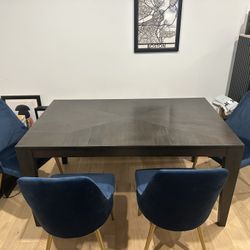 Dining Room Table, Chairs, and Storage Bench