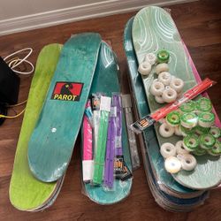 Skate Decks Wheels Rails