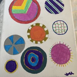 Circular Mania Crazy Designs Art On Canvas Painting 