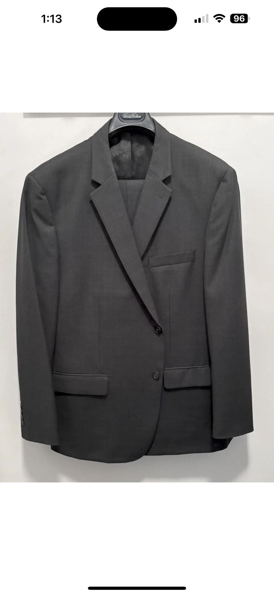 Men’s Tasso Elba Charcoal Gray Business Suit Jacket Pants (Nice!)