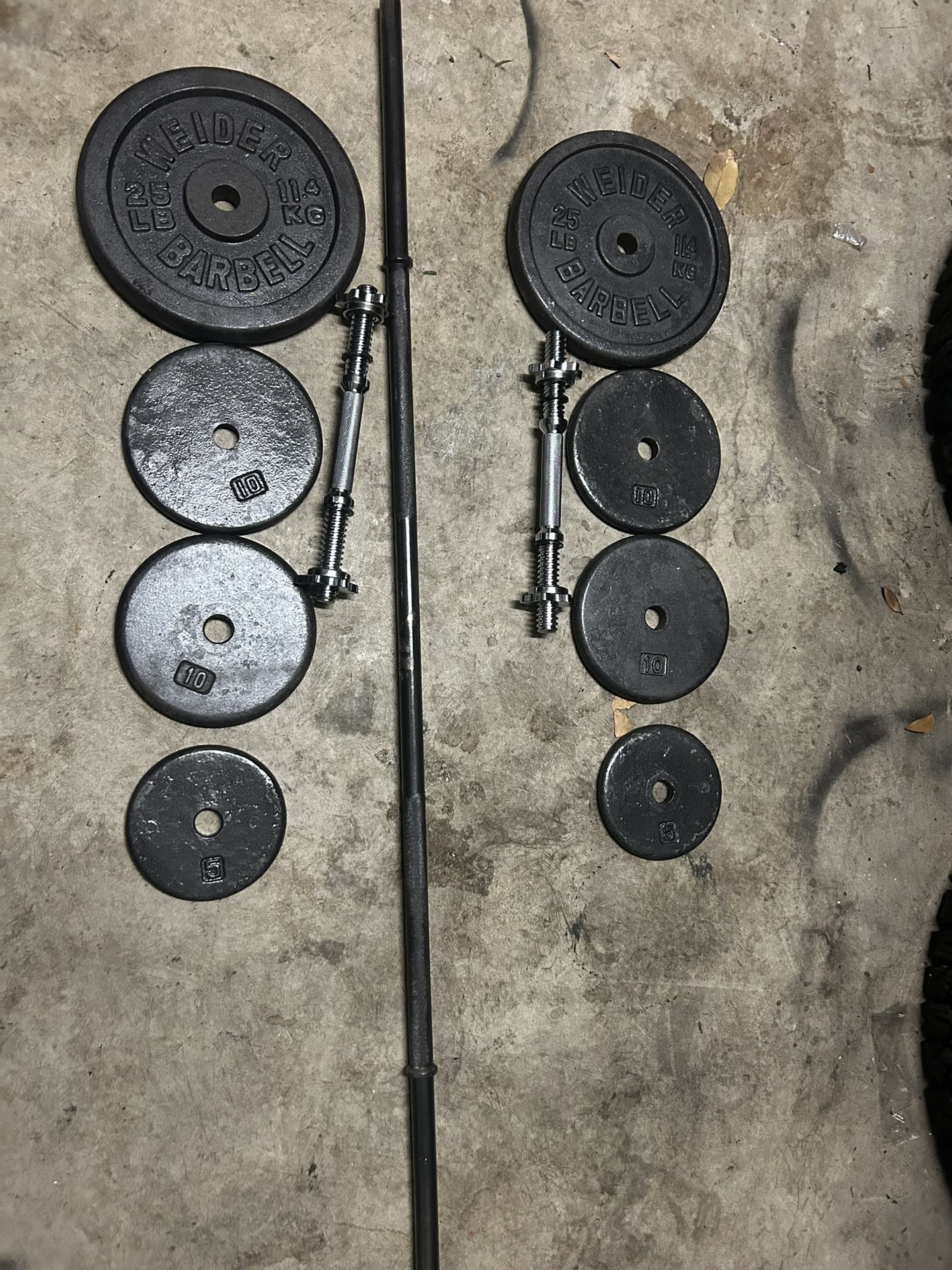 5ft Straight Bar With 100lbs Of Standard Plates 1 Inch Home Gym Complete Set