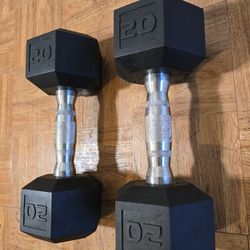 Cap Barbell Rubber Coated Hex Dumbbell Set - 20 lbs