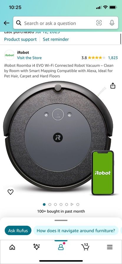 iRobot Roomba i4 EVO Wi-Fi Connected Robot Vacuum - Clean by Room with Smart Mapping Compatible with Alexa, Ideal for Pet Hair, Carpet and Hard Floors