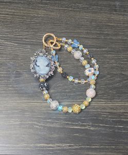 Handmade Cameo Beaded Bag chain