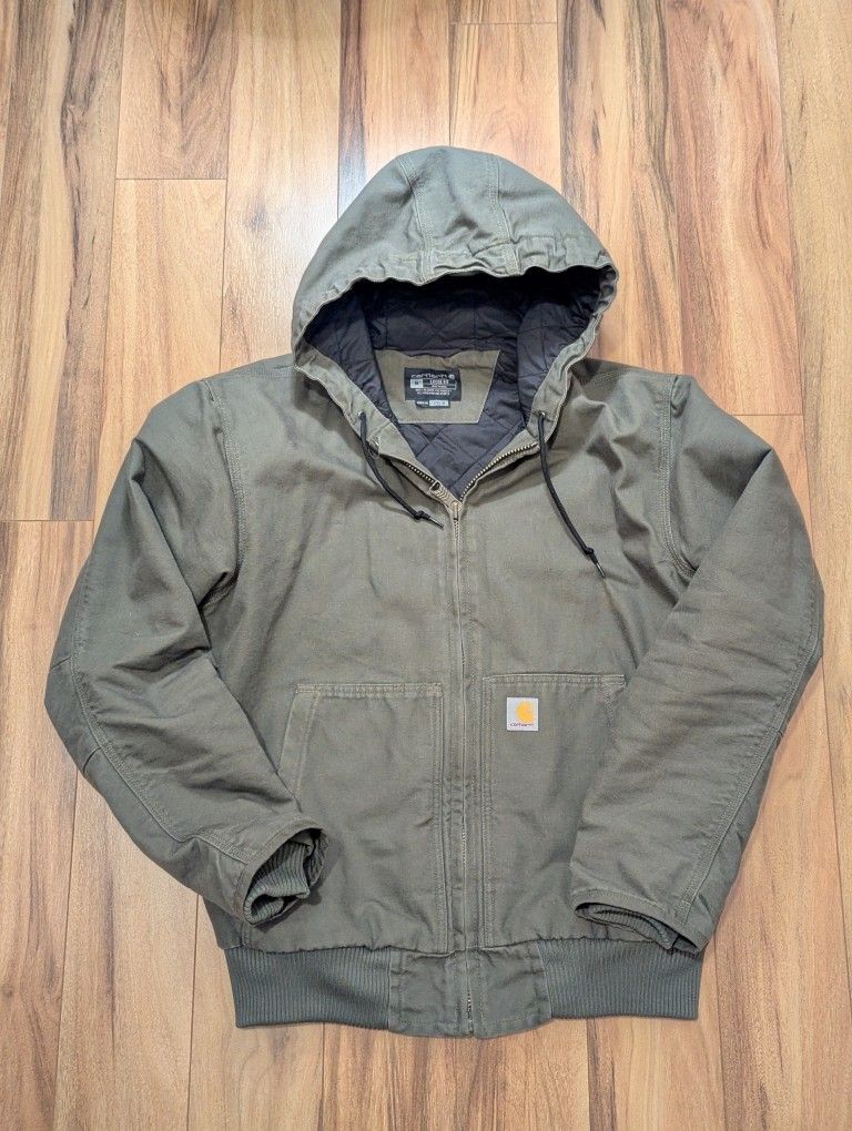 Carhartt Mens J130M Hooded Jacket - Size Medium, Thinsulate , Storm Cuffs - Outdoor Work, Garage, School, Etc. - $80 OBO
