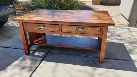 Mission style coffee table