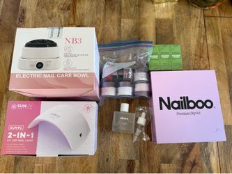 Nailboo powder set, UV lights, nail gel/ powder removers