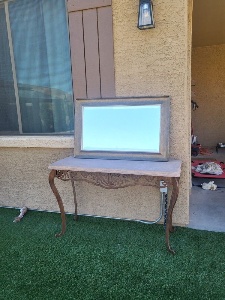 Stone Table And Mirror