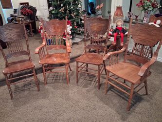 I have four heavy oak chairs , perfect condition