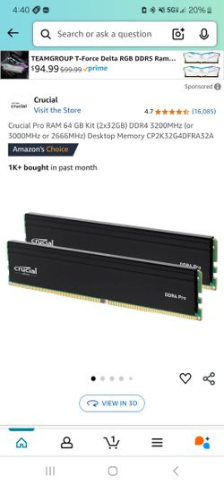 64gb Crucial Pro Ddr4 Ram. 