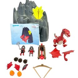 Playmobil 5840 Dragon Rock Playset Knights Red Dragon Cave Manual Complete