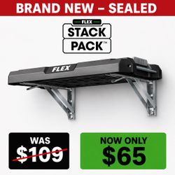 FLEX STACK PACK Folding Rack Shelf – Wall Mount – 70 lb Capacity