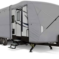 Leader Accessories 27'-30' Travel Trailer RV Cover Windproof Extra Thick Upgraded 5 Layers Camper Cover with Adhesive Repair Patches